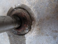 Nahaufnahme Stator oben: Festgefressener Läufer.
